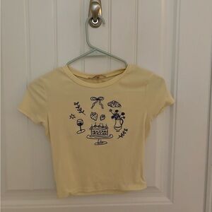 Bailey Rose Yellow Graphic Crop Top